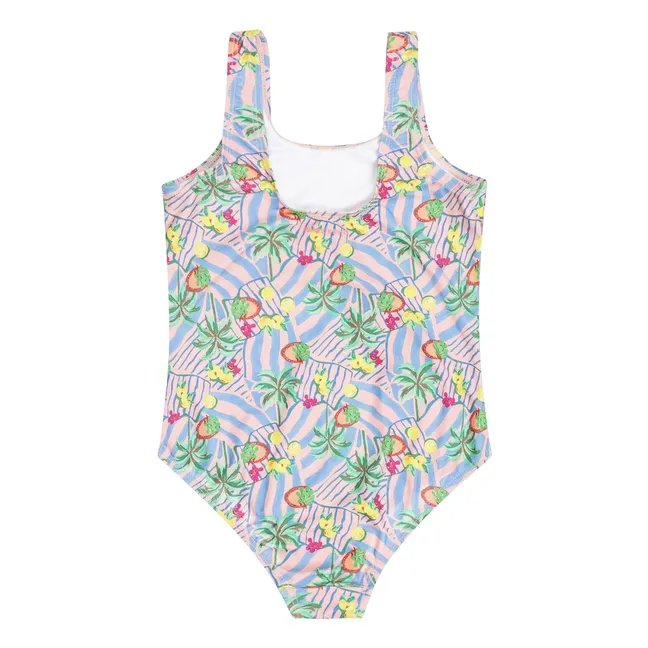 Maillot de Bain Fortaleza Palmiers Fibres Recyclées | Bleu pâle