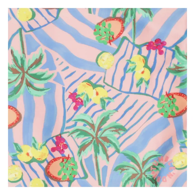 Maillot de Bain Fortaleza Palmiers Fibres Recyclées | Bleu pâle