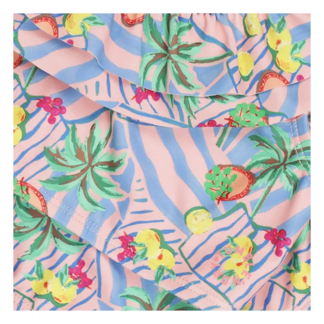 Maillot de Bain Volants Bahia Palmiers Fibres Recyclées | Bleu pâle