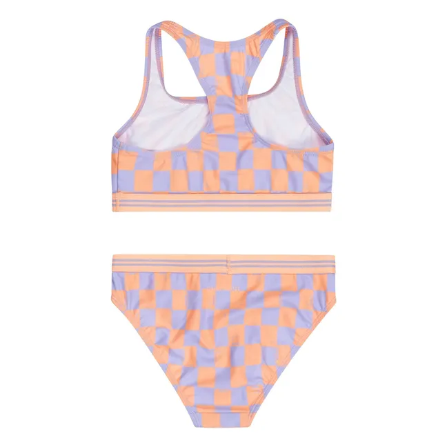 Traje de baño Serra Damier de fibra reciclada | Lavanda