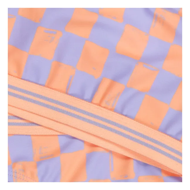Traje de baño Serra Damier de fibra reciclada | Lavanda