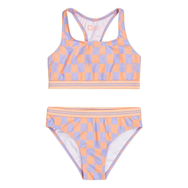 Traje de baño Serra Damier de fibra reciclada | Lavanda
