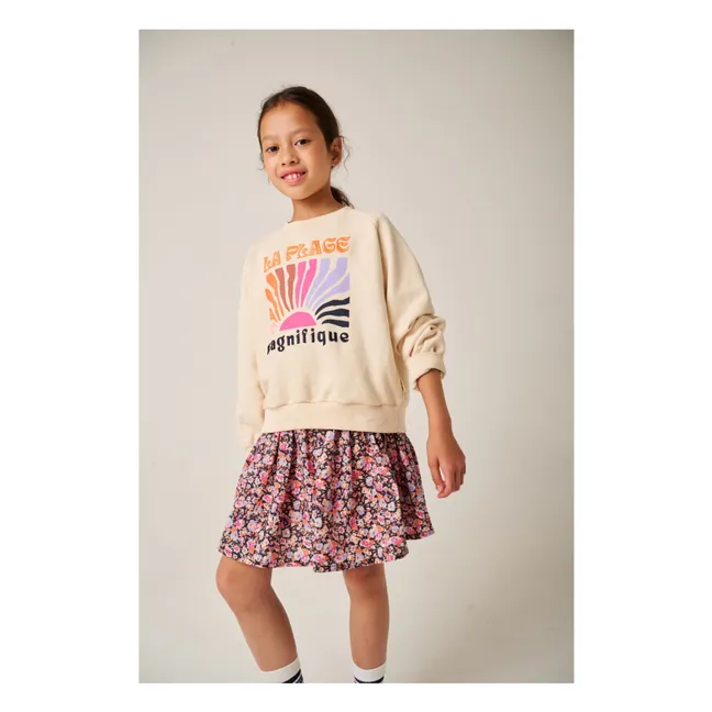 Prugna organic cotton sweatshirt | Ecru