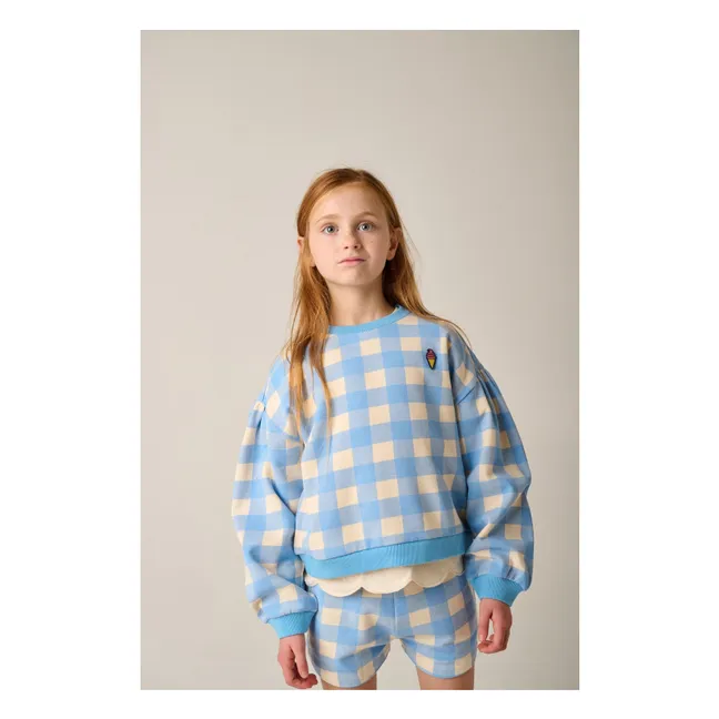 Short June Vichy Coton Bio | Bleu pâle