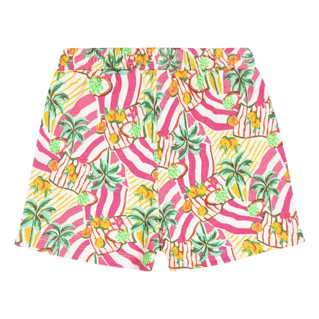 Short Amazonas Palmiers Coton Bio | Rose