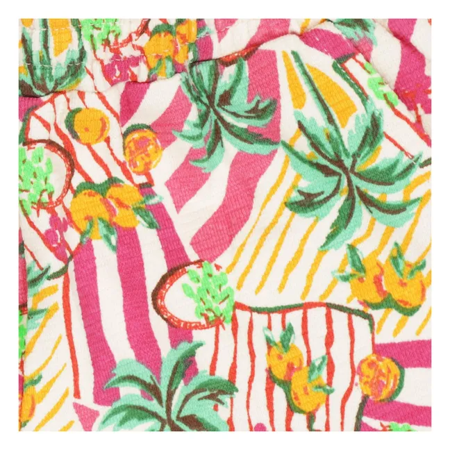 Short Amazonas Palmiers Coton Bio | Rose