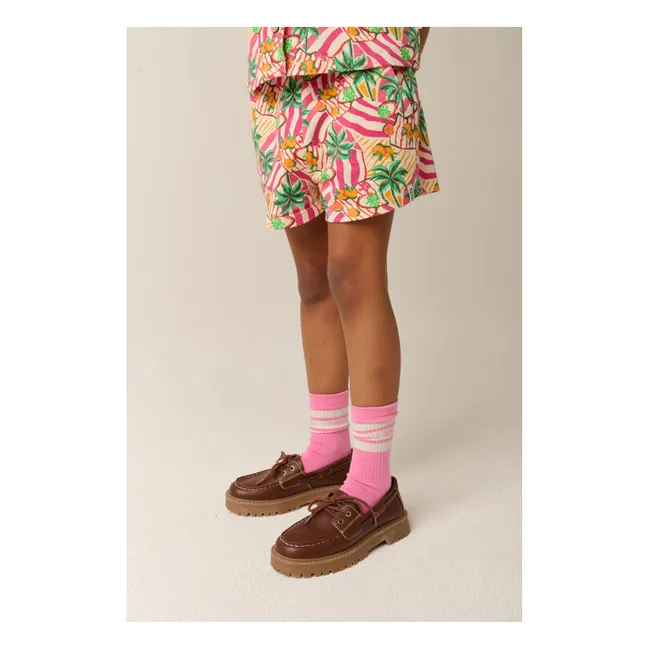Short Amazonas Palmiers Coton Bio | Rose