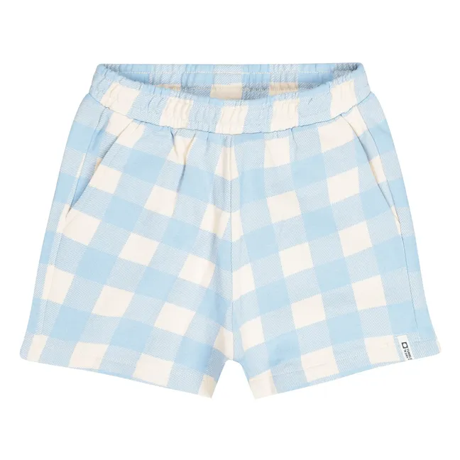 Short June Vichy Coton Bio | Bleu pâle