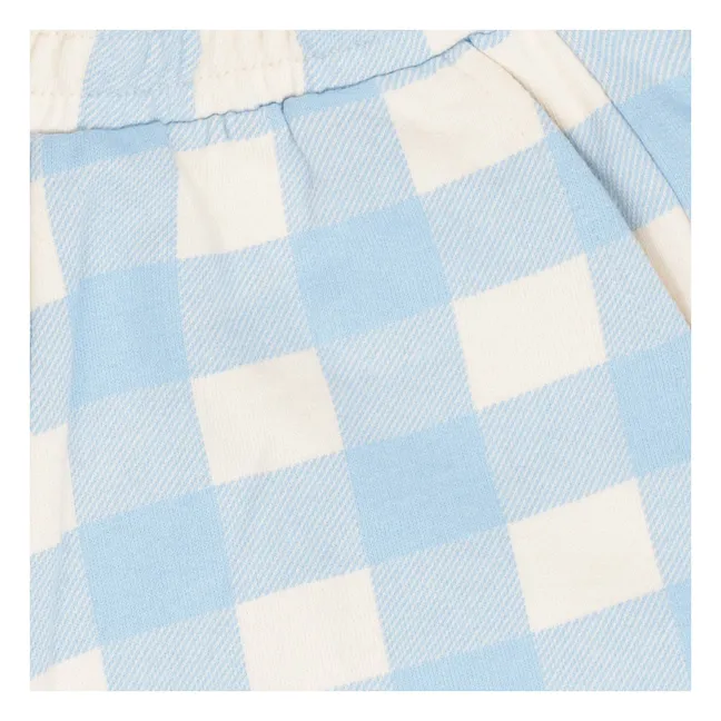 Short June Vichy Coton Bio | Bleu pâle
