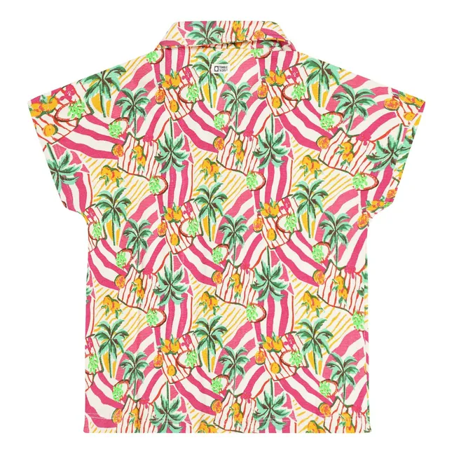 Chemise Vitoria Palmiers Coton Bio | Rose