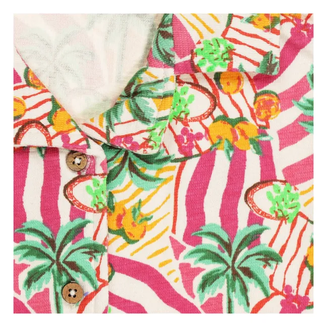 Chemise Vitoria Palmiers Coton Bio | Rose