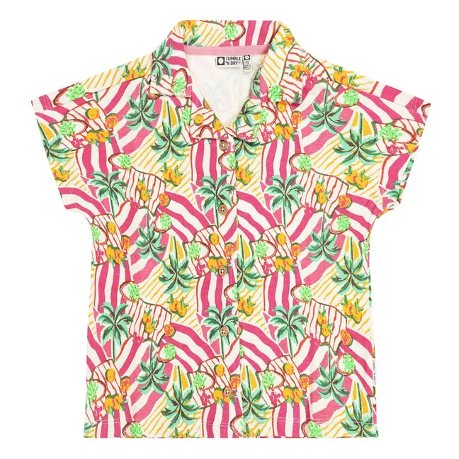 Chemise Vitoria Palmiers Coton Bio | Rose