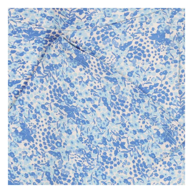 Legging Flare Springtime Fleuri Coton Bio | Bleu Clair