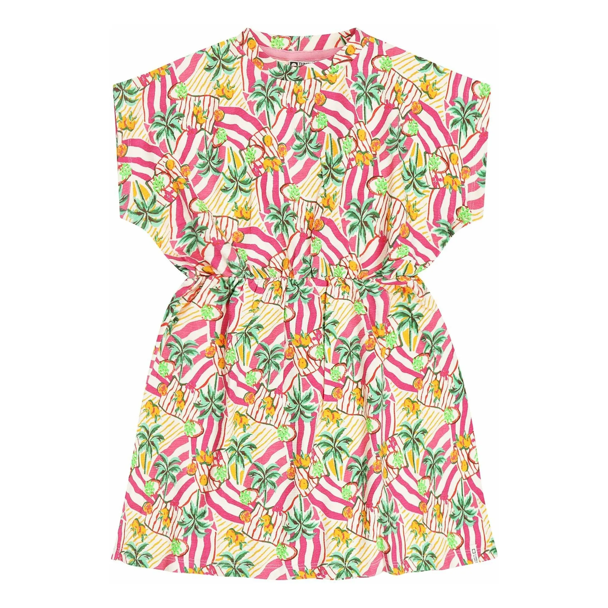 Tumble N'dry Pink Marilia Palm Dress Organic Cotton