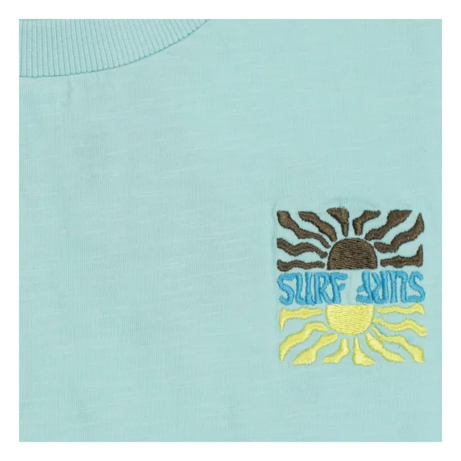 Camiseta de algodón ecológico Reef Sunset | Azul Pálido