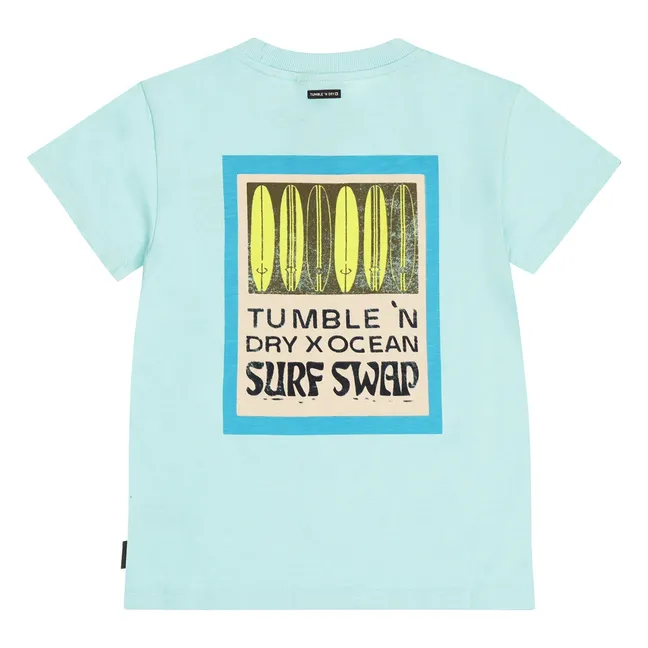 Camiseta de algodón ecológico Reef Sunset | Azul Pálido