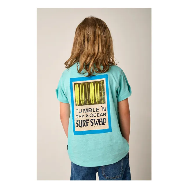 Camiseta de algodón ecológico Reef Sunset | Azul Pálido