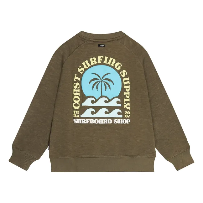 Sudadera de algodón orgánico High Tide | Marrón Kaki