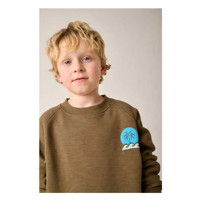 Sudadera de algodón orgánico High Tide | Marrón Kaki