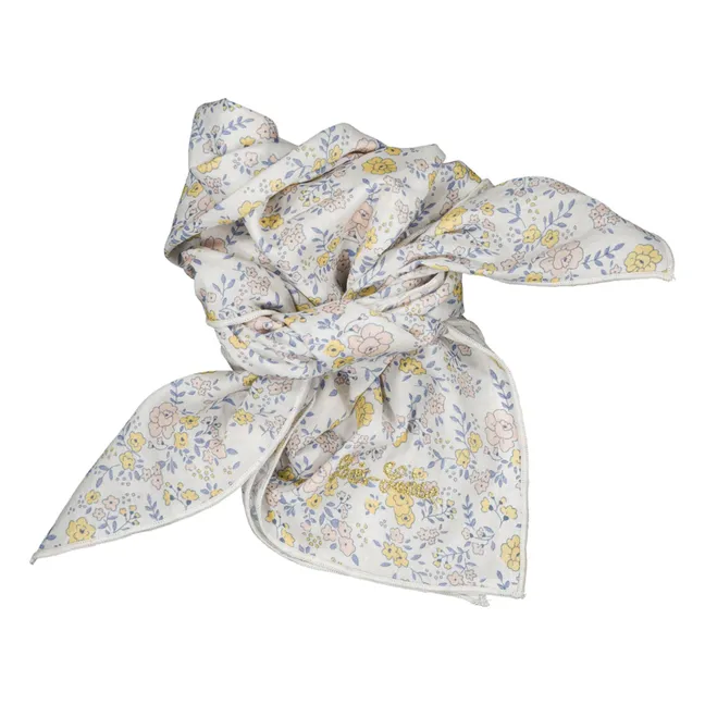 Flowered Scarf | White