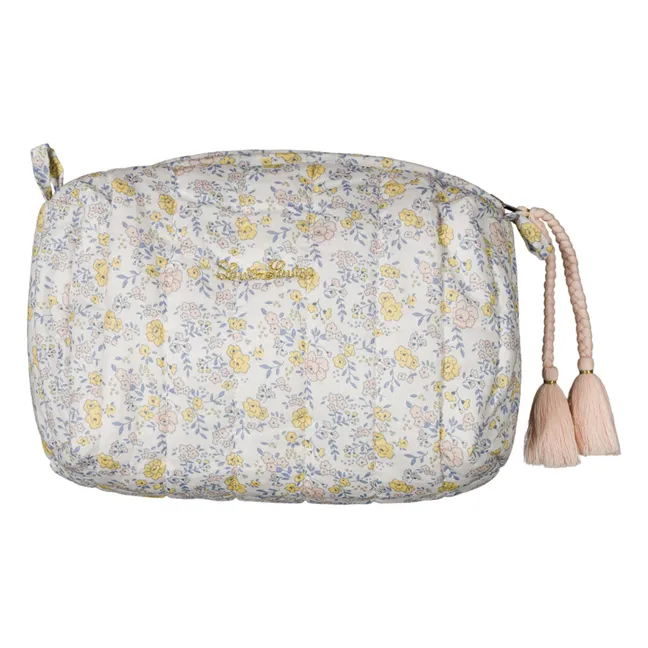 Flowered Toilet Bag | White
