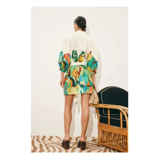 Vestido Mokshini de lino | Verde