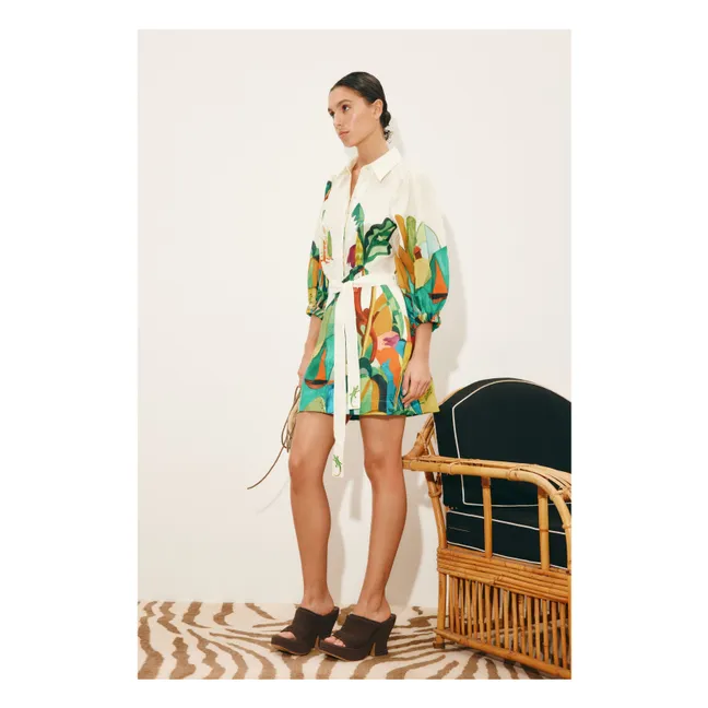 Vestido Mokshini de lino | Verde