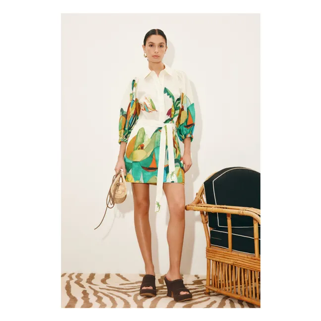 Vestido Mokshini de lino | Verde