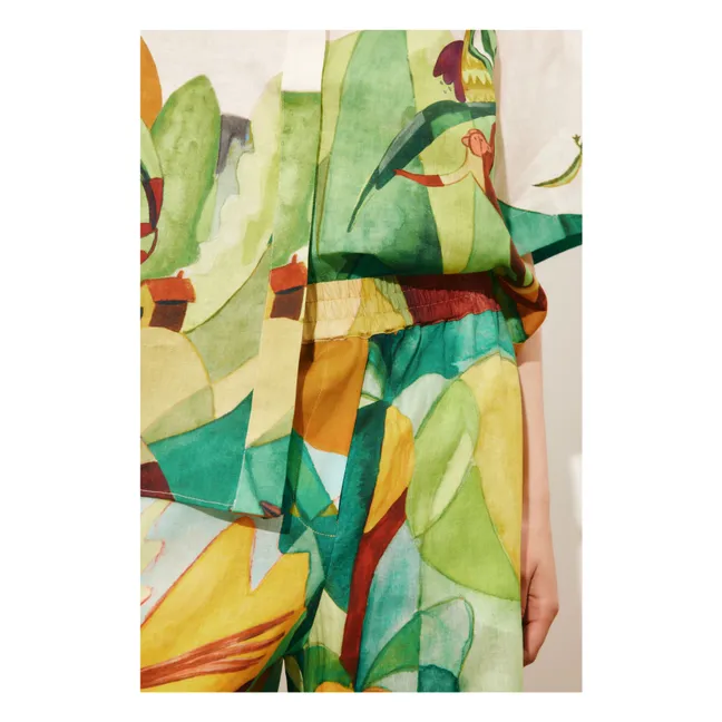 Camisa Mokshini de lino | Verde