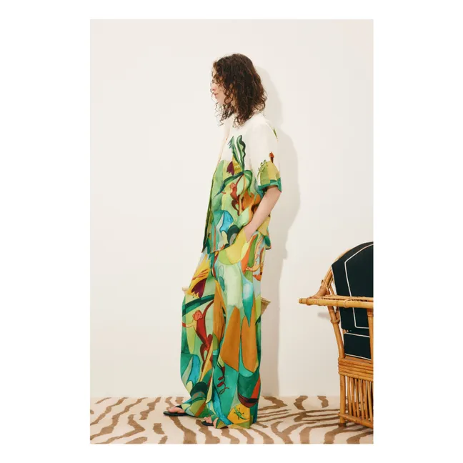 Camisa Mokshini de lino | Verde