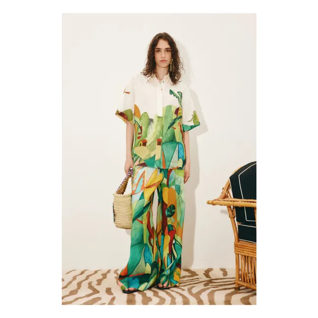 Camisa Mokshini de lino | Verde