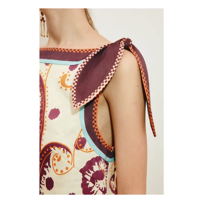 Vestido Wilson de seda y lino | Marfil