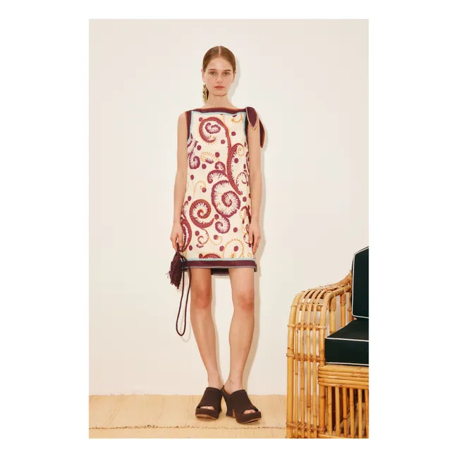 Vestido Wilson de seda y lino | Marfil