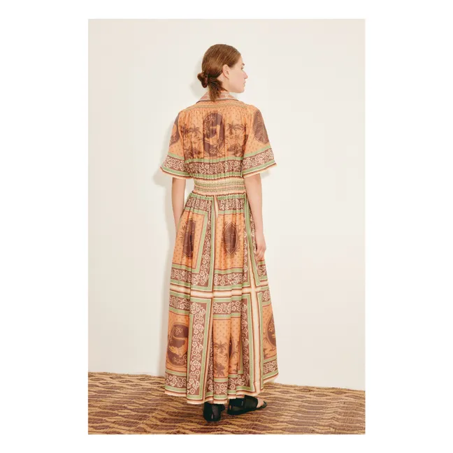 Alberta silk and cotton dress | Orange
