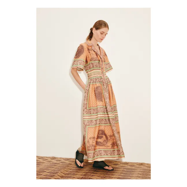 Alberta silk and cotton dress | Orange