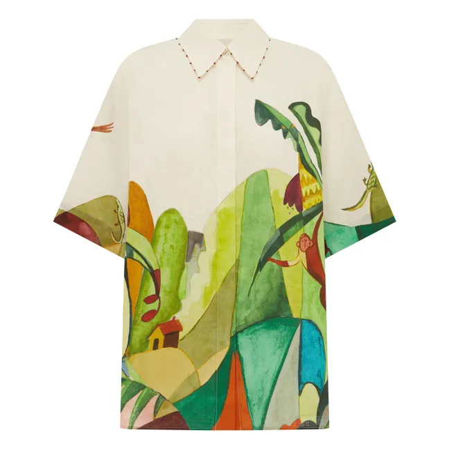 Camisa Mokshini de lino | Verde