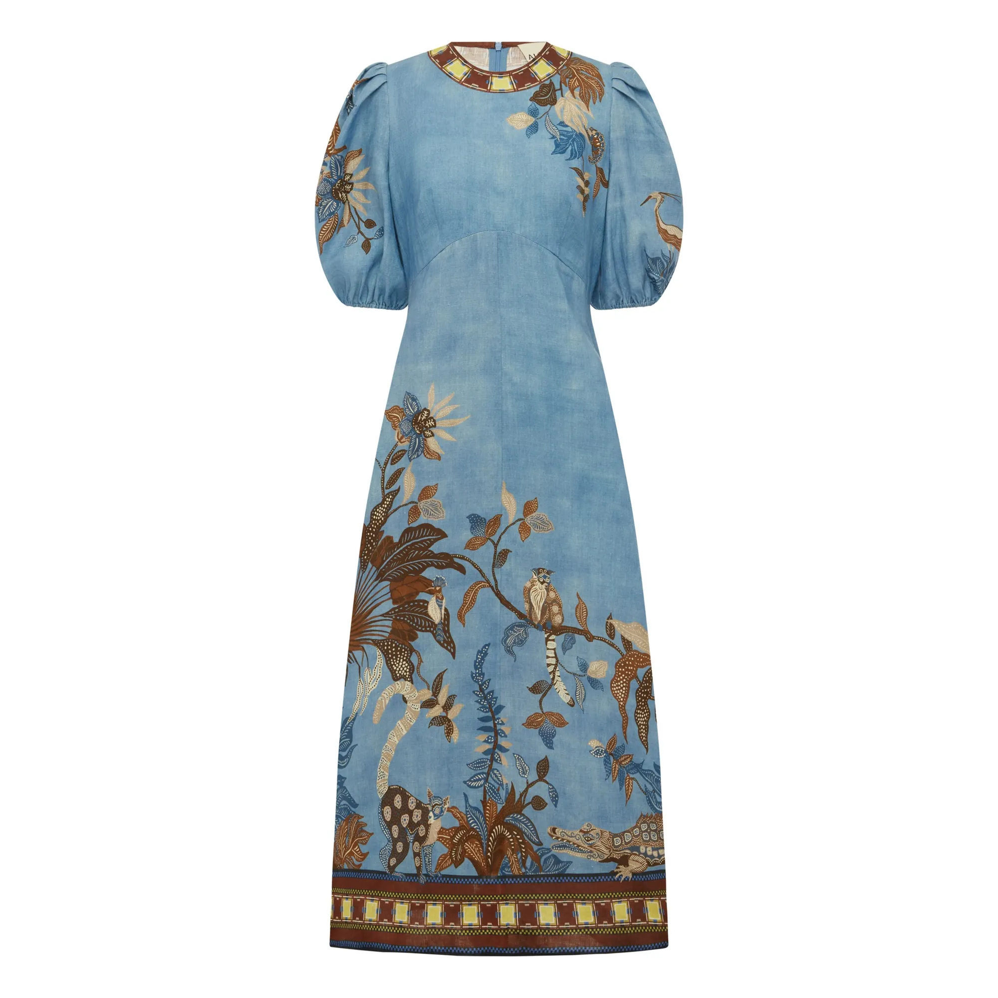 Alémais Blue Georgie Linen Dress