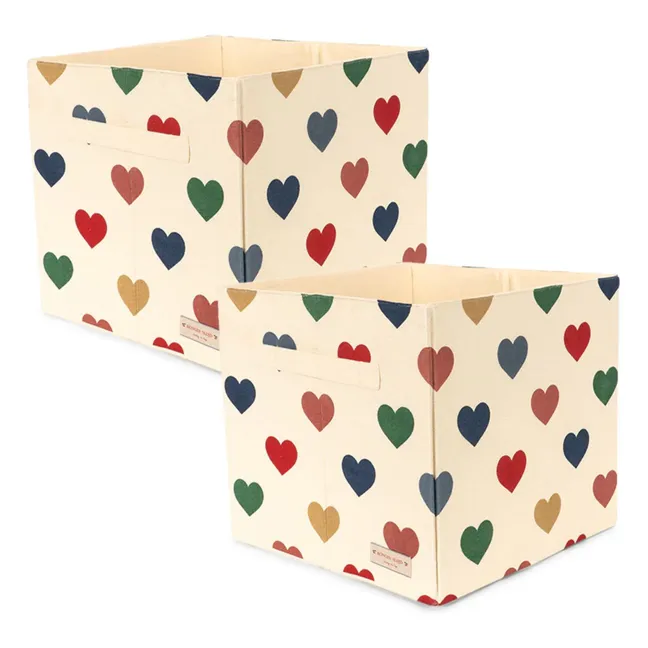 Hearts storage baskets - Set of 2 | Pink
