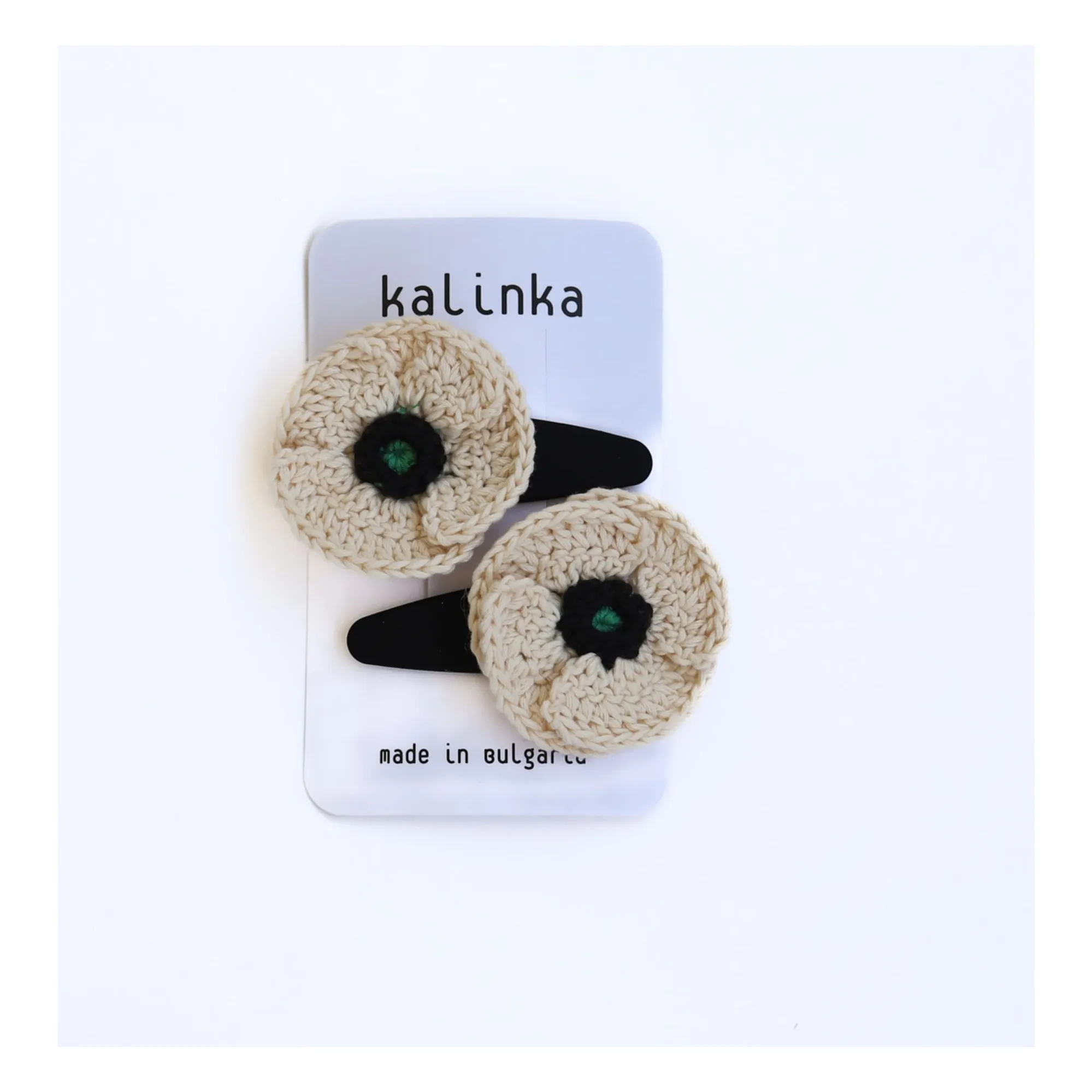 Lot de 2 Barrettes Poppy Crochet | Ecru- Image produit n°0