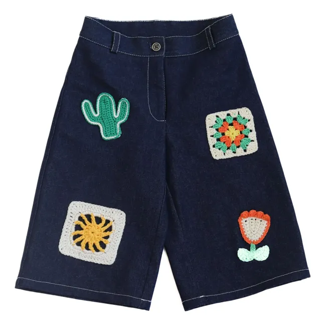 Bermuda Denim Nikol Patches | Dark Blue