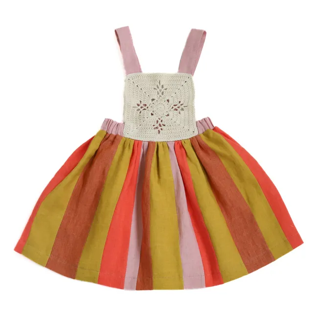 Santana Linen Apron Dress | Pink
