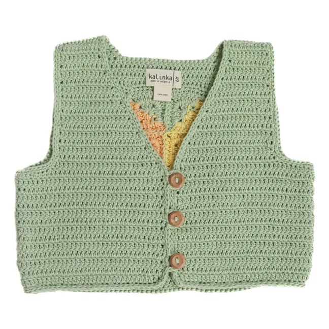 Gilet Sans Manches Sahara Crochet | Vert