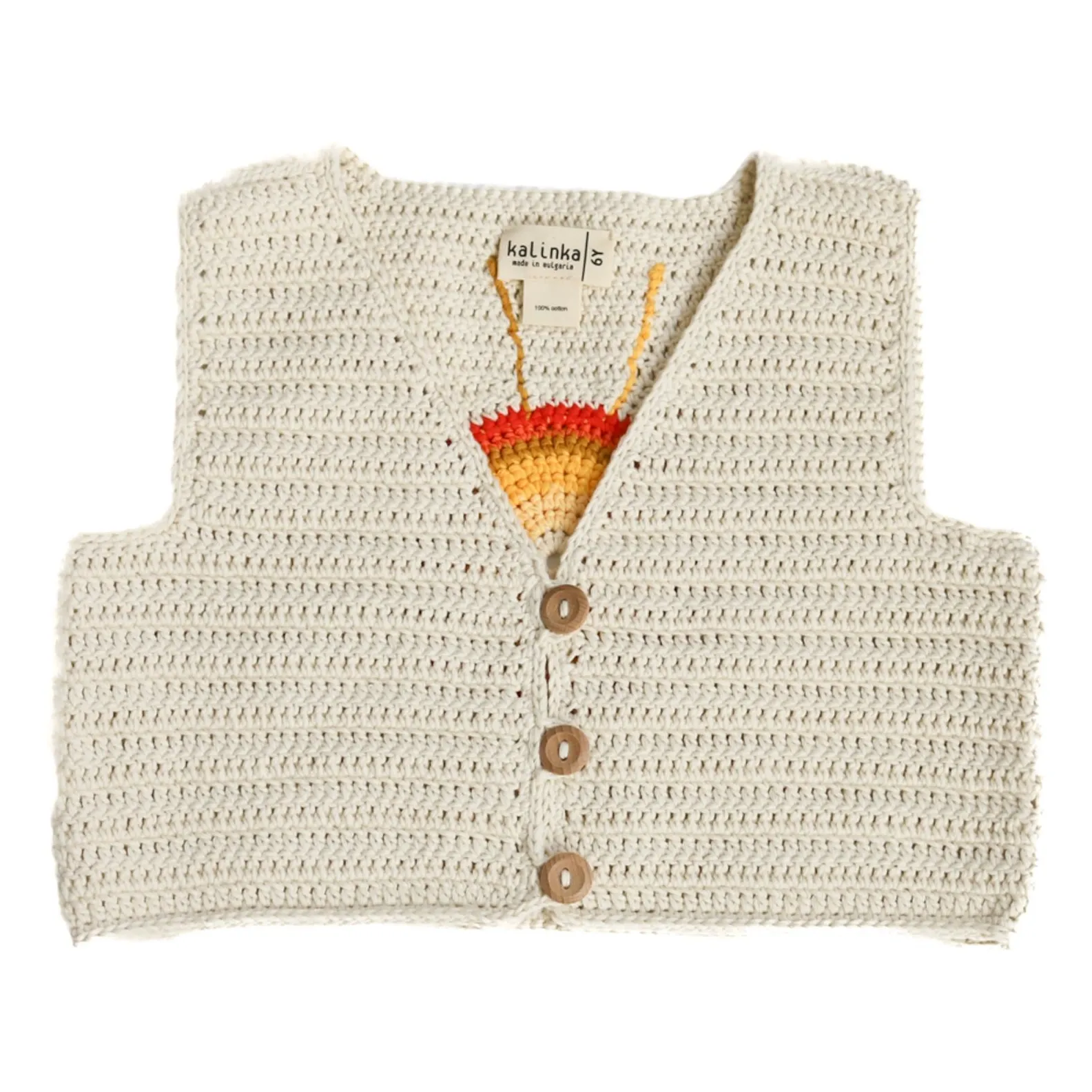 Gilet Sans Manches Sahara Crochet | Ecru- Image produit n°3