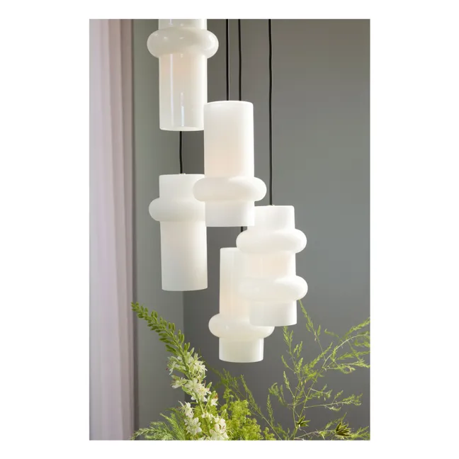 Suspensions en verre Pilule bas | Blanc