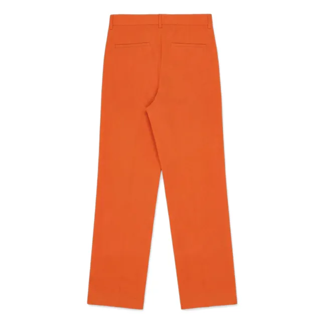 Cotton Gabardine Pants | Coral