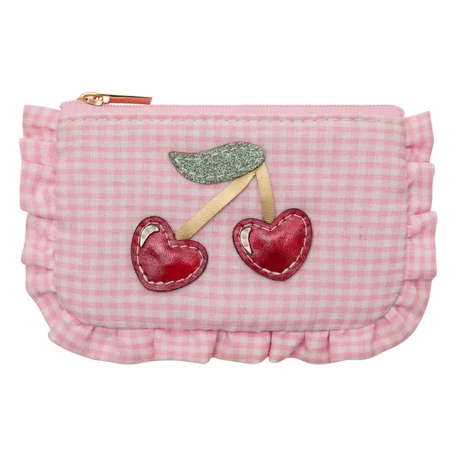 Cerise Vichy clutch bag | Pink