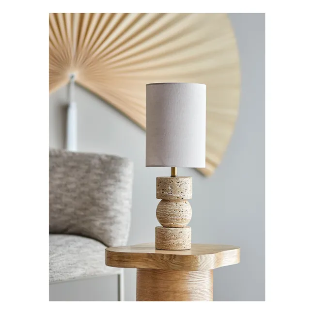 Lampe à poser en travertin Marci | Ecru