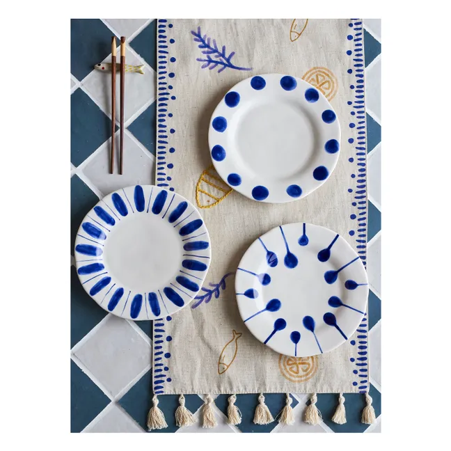 Linora dessert plates - Set of 3 | Blue