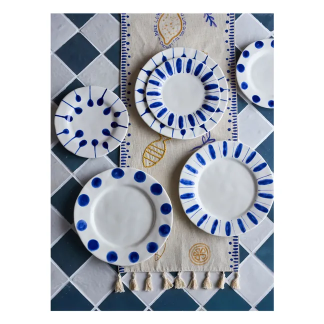 Linora plates - Set of 3 | Blue