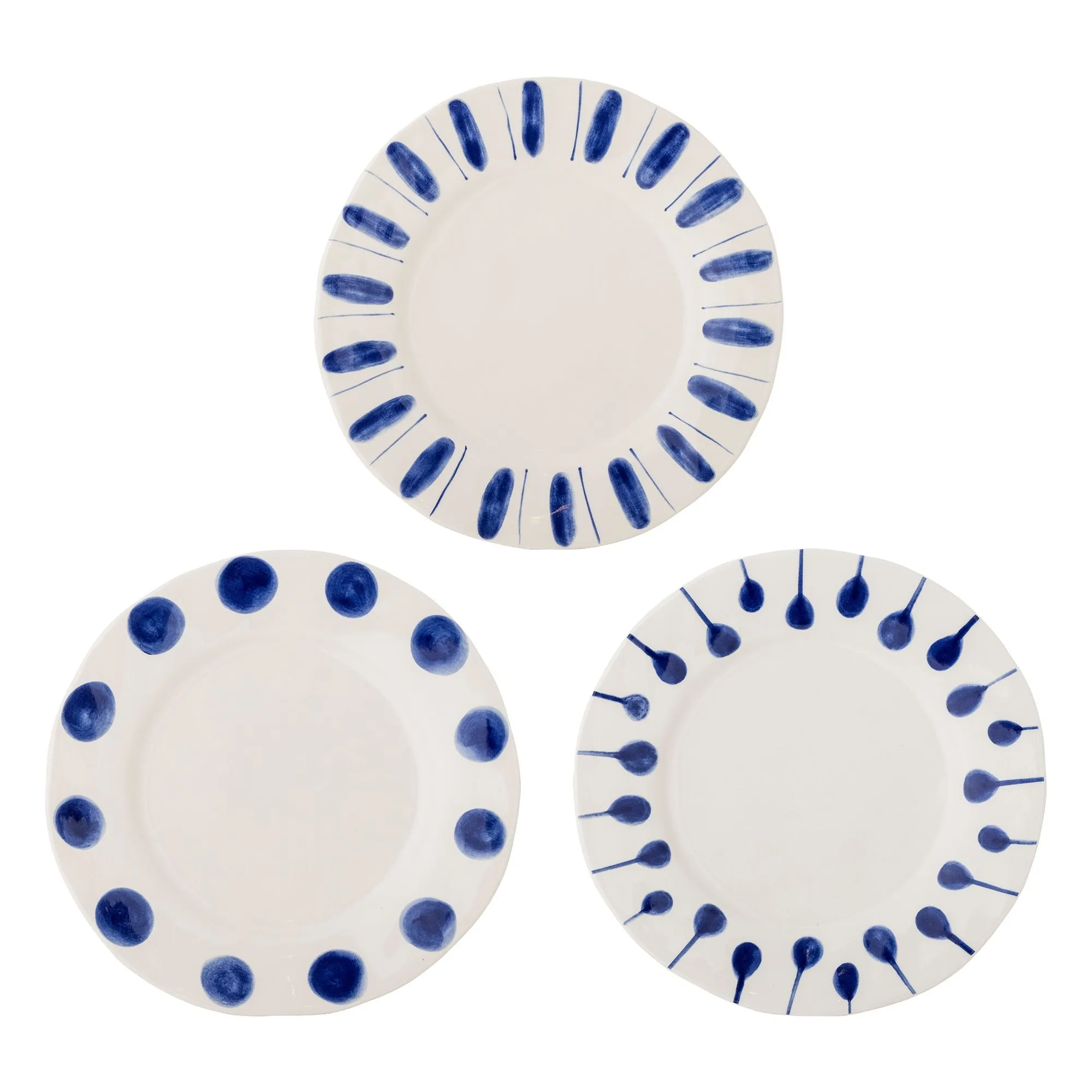 Bloomingville Blue Linora Plates - Set Of 3